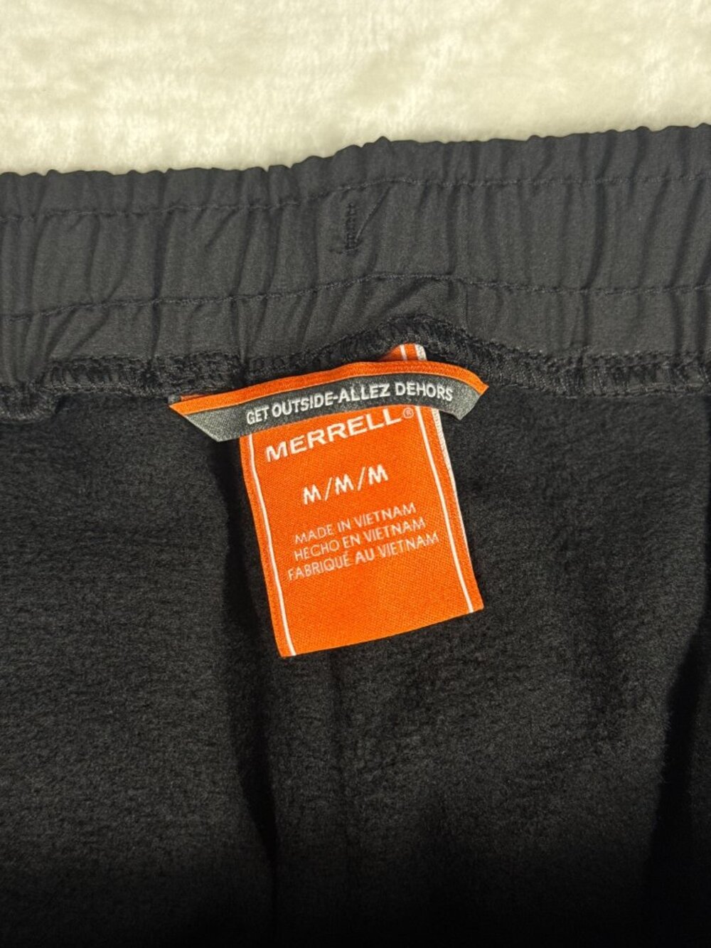 Merrell Womens Black Fleece Lined Cargo Pants Size M Elastic Waist Drawstring Cl - Picture 4 of 8